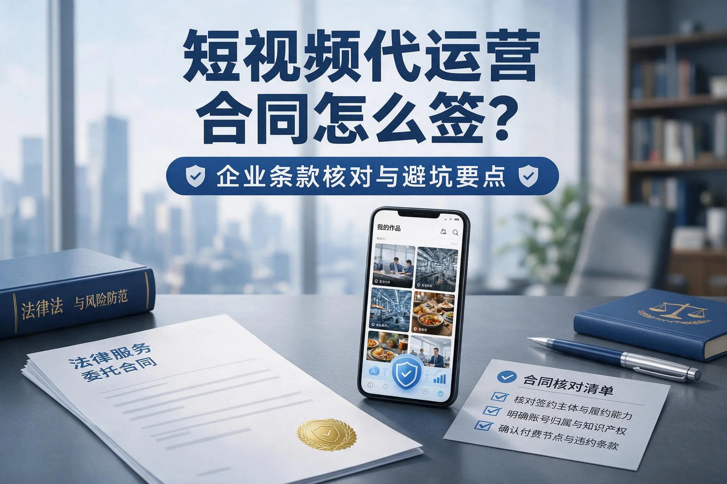 短视频代运营合同怎么签?合肥企业条款核对与避坑要点