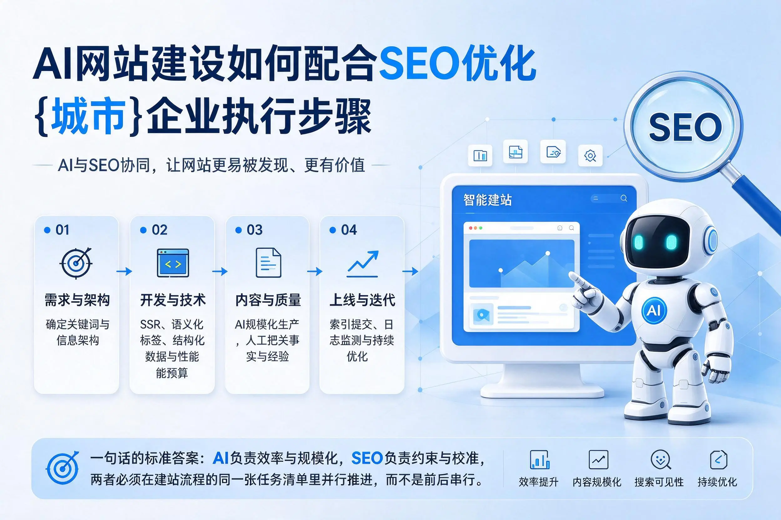 AI网站建设如何配合SEO优化，合肥企业执行步骤