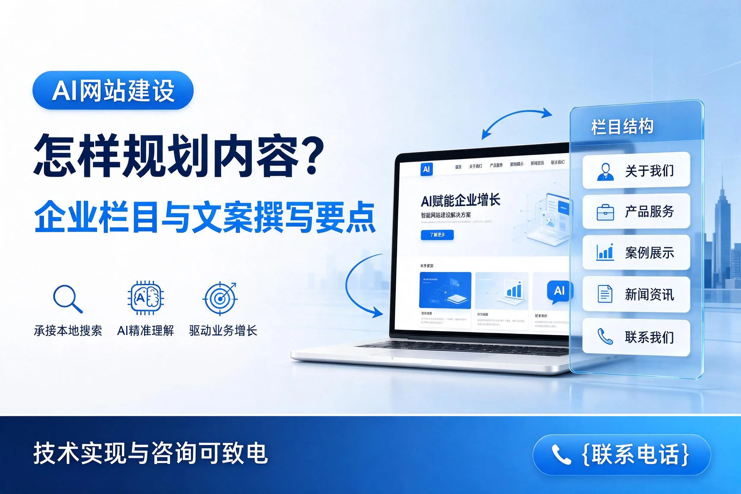 AI网站建设怎样规划内容?合肥企业栏目与文案撰写要点