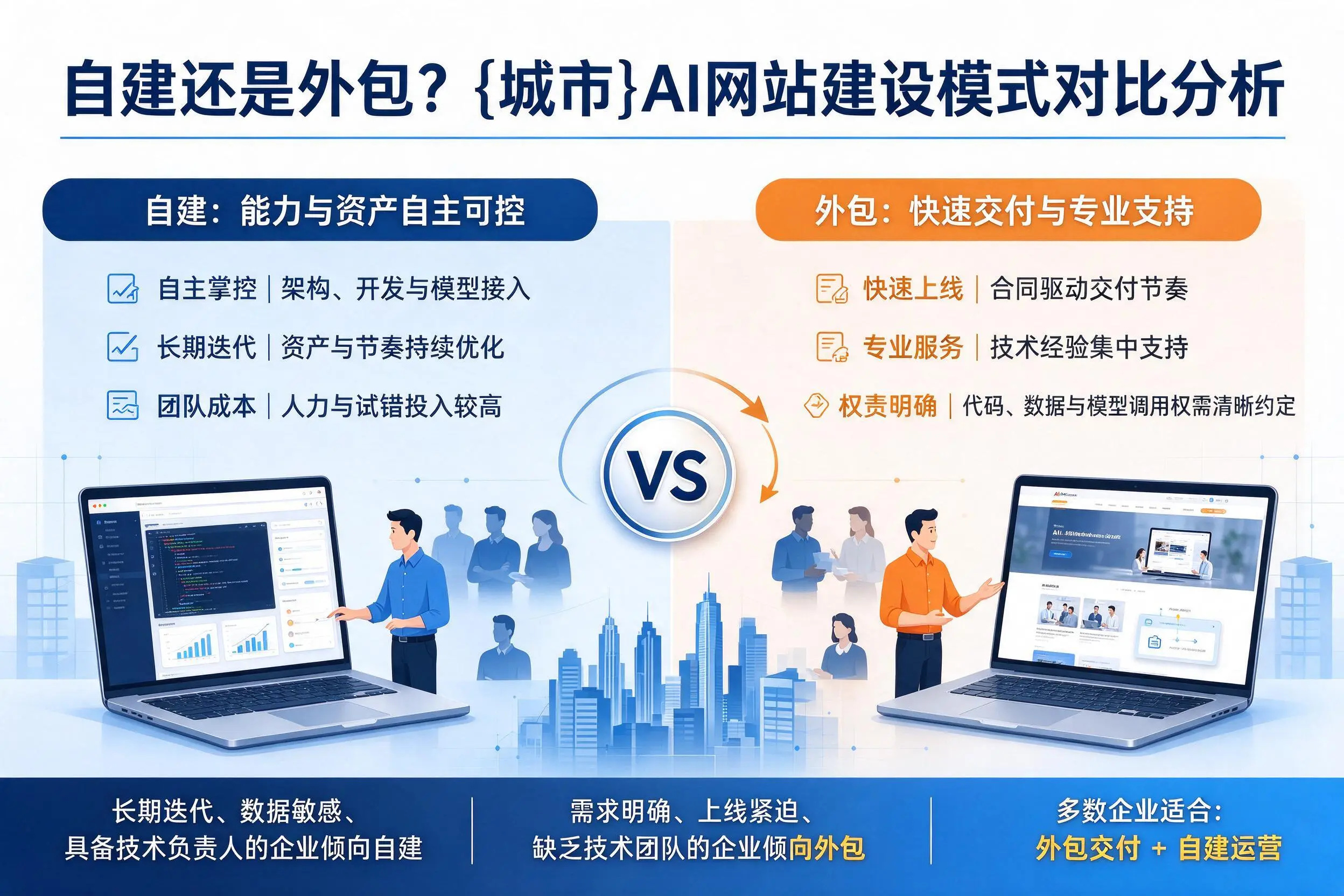 自建还是外包?合肥AI网站建设模式对比分析